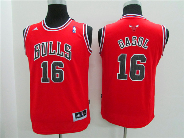 NBA Youth Chicago Bulls 16 Gasol red Game Nike Jerseys
